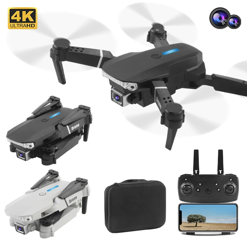 NM60005 Airplane Helicopters Toys for Adults Kids Children Girls Boys Remote Control Drones with Camera HD 4K Foldable Quadcopter - Ash -  UNO1RC