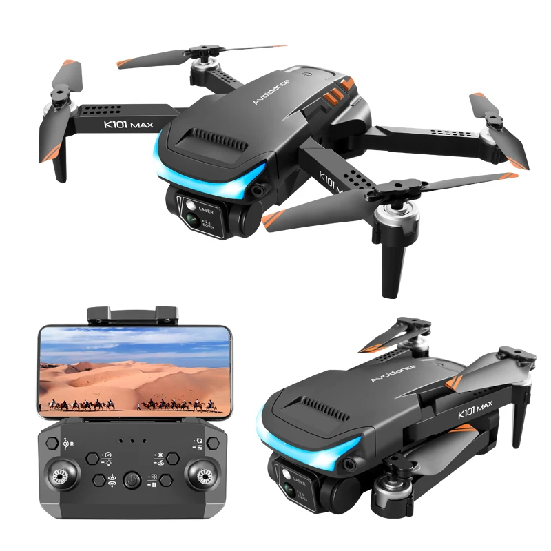 NM60036 Drone K101 Max Drones with Dual 4K HD Camera Optical Flow 3-sided Obstacle Avoidance Localization RC Quadcopter Toys Gifts