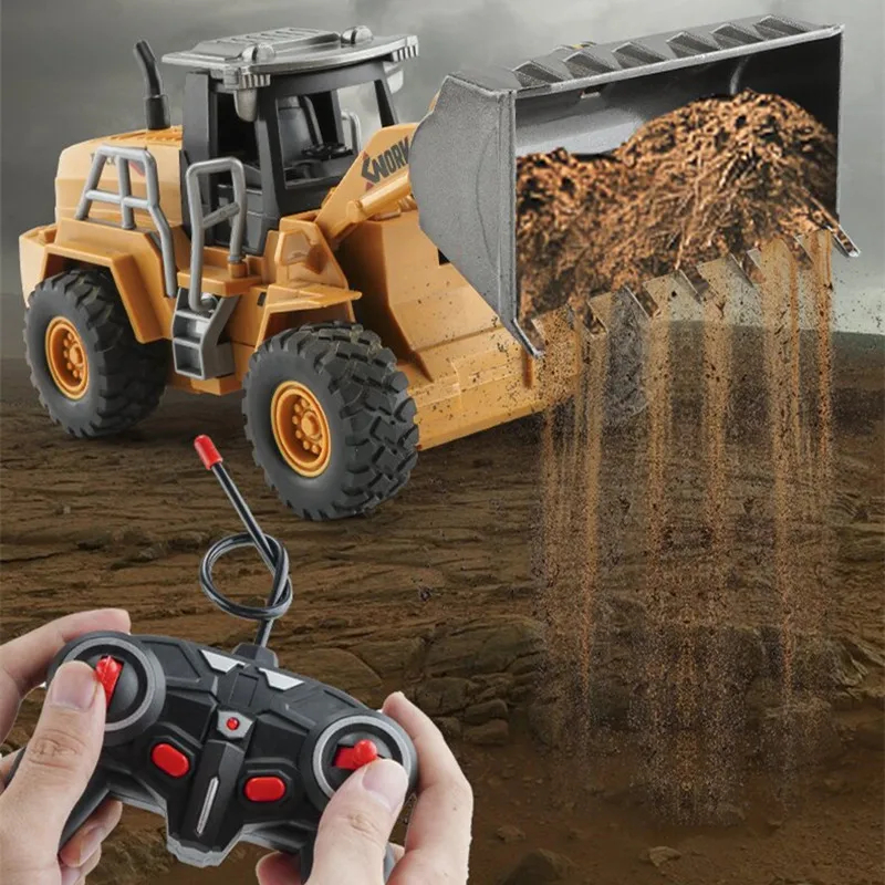 NM60062 RC Bulldozer Remote Control Engineering Car 2.4G Radio LED RC Truck 8CH-6CH Electronic Chargeable Vehicle Toy Boys Gift