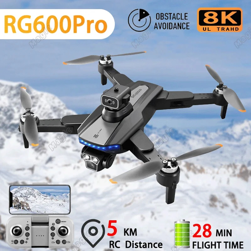 NM60095 RG600 PRO MAX Professional Drone 8K Dual HD Camera GPS 360 Obstacle Avoidance Quadcopter Brushless Foldable RC Helicopter