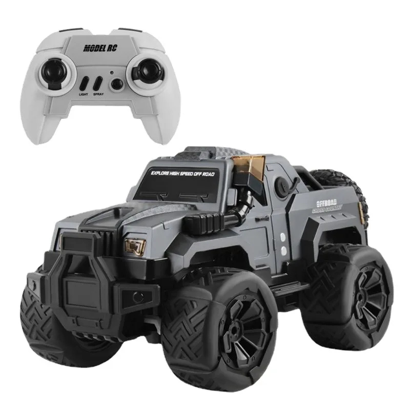 NM60528 RC02 RC Truck 1-16 Scale 2.4GHz Remote Control Spray Car 2WD Off Road RC Truck with LED Light Gift Toy for Kids