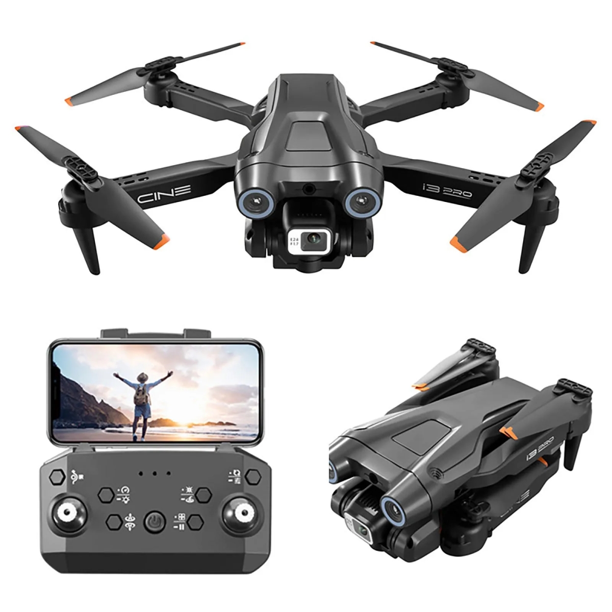 NM60662 Pro RC Drone 4K HD Dual ESC Camera Optical Flow Positioning Obstacle Avoidance Foldable Quadcopter RC Drone Toys Gifts - Multi Color