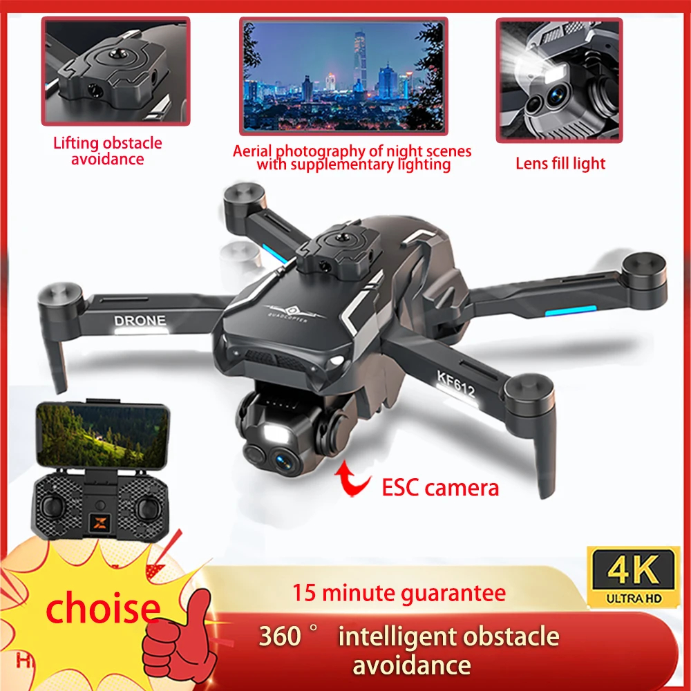 NM60683 KF612 Professional 4K HD Dual Camera Drone with Camera 360 Deg Obstacle Avoidance & Light Compensation Folding Drones Toy