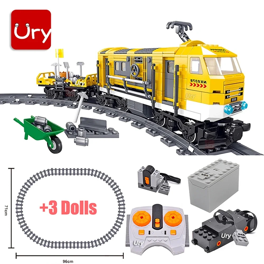 NM60747 City Series Rail Maintenance Train RC Electric Power Function Motor Tracks Set Building Blocks Toys for Boys