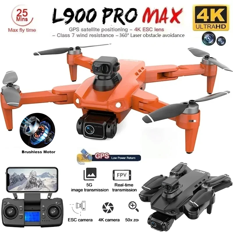 NM60778 Pro Max GPS Drone 4K Professional HD Dual Camera 5G Wi-Fi 360 Deg Obstacle Avoidance Brushless Foldable Quadcopter RC Drone Toys
