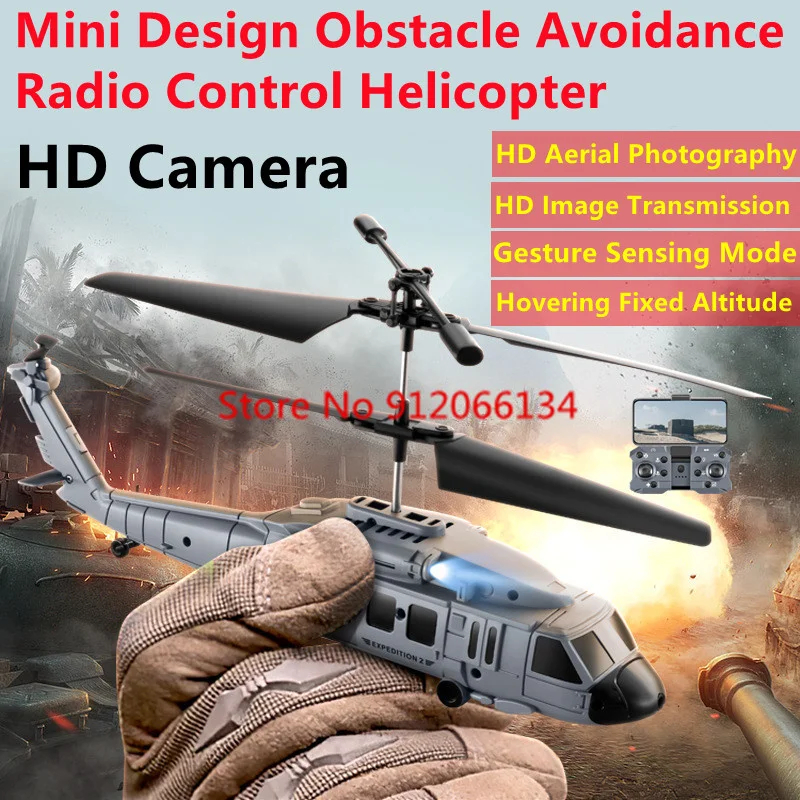 NM60821 Avoiding Obstacles Mini RC Helicopter 2.4G HD Camera LED Light Gesture Sensing Smart Hovering Remote Control Helicopter