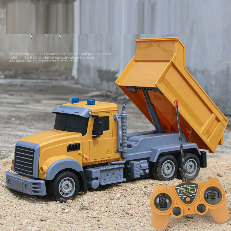 NM59685 Engineering Car Remote Control Simulation Garbage Truck RC Truck with LED Off Road Electronic Mixer Truck Toy Boy Gift