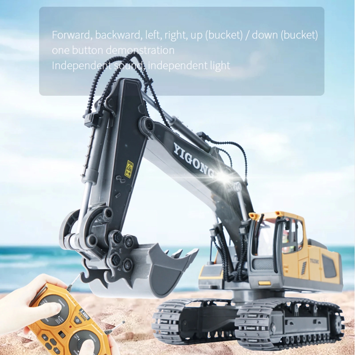 NM59728 11CH Crawler 2.4G Wireless Construction RC Cars Toy Remote Control Excavator Kids Children Birthday Gifts