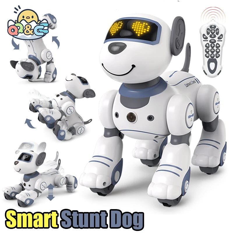 NM59824 RC Robot Electronic Dog Stunt Puppy Voice Command Programmable Touch-sense Music Song Robots Dogs for Childrens Toys Kids - Multi Color