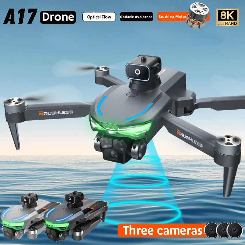 NM59962 A17 Drone 8K Professional 4K HD Camera Wide Angle 5G Wi-Fi Optical Flow 360 Deg Obstacle Avoidance Brushless Motor RC Quadcopter