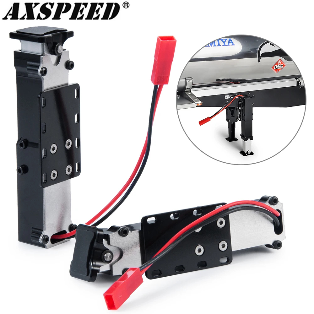 NM60983 Metal Legs Electric Lift Outrigger Frame Support Feet Pillar 3.7-7.4V for 1 by 14 Tamiya Truck Trailer Tractor RC Model Car