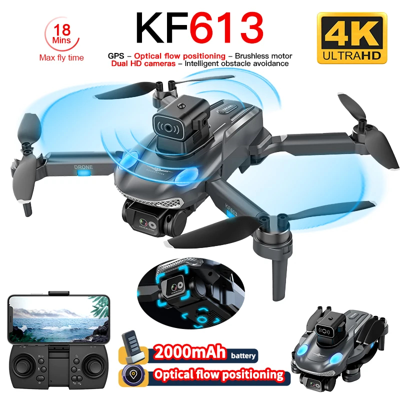 NM61031 4K GPS Drone with Camera Obstacle Avoidance FPV Quadcopter Brushless Motor 5G Wi-Fi 18min Flight Mini Drone Under - 250 g
