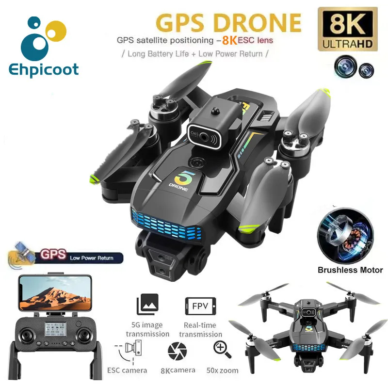 NM61047 XT505 GPS Drone 8K Dual Camera 5G Wi-Fi FPV Optical Flow Obstacle Avoidance Brushless Motor Quadcopter RC Drone -  UNO1RC