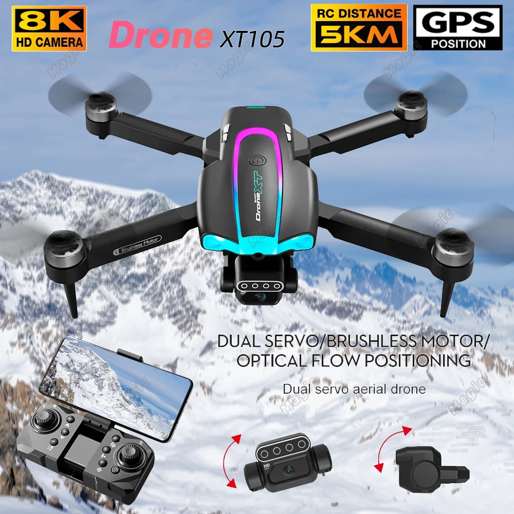 NM61058 Mini RC Drone 8K HD Dual Camera GPS Wi-Fi FPV Brushless Motor Dual Engine Foldable Quadcopter Professional Helicopter Toys