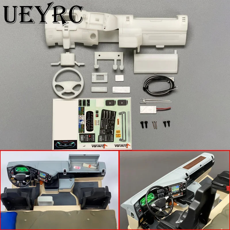 NM61371 Scale Simulated Car Interior Center Console for Hercules RC Truck Tipper SCANIA R620 R470 Model Car DIY Parts