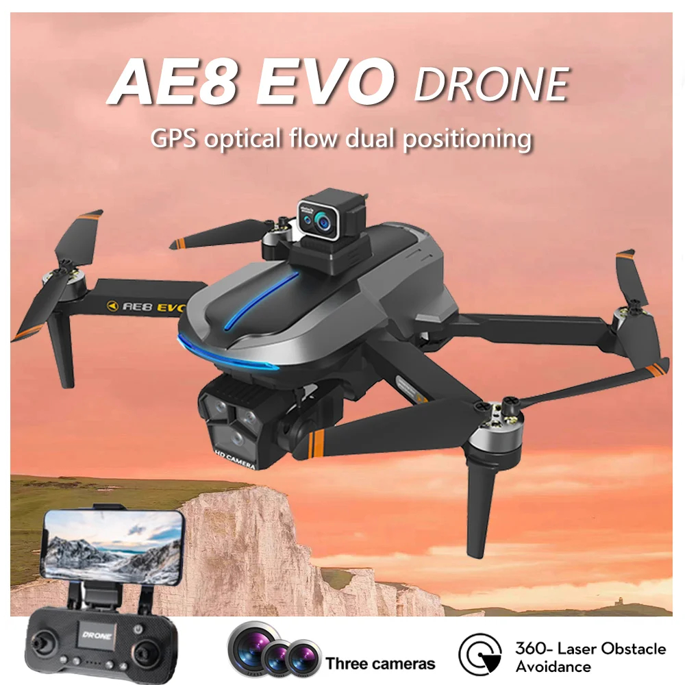 NM61678 EVO Drone 5G Wi-Fi FPV 6K HD Dual Camera 360 deg Laser Obstacle Avoidance Brushless Motor GPS Return RC Quadcopter Drone Toys