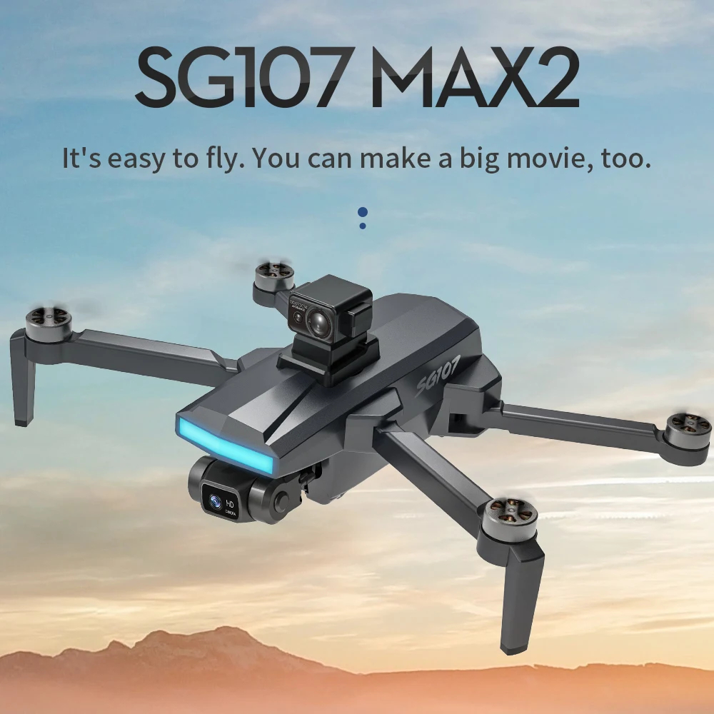 NM61915 SG107MAX2 Mini Drone Wi-Fi 4K HD Dual Camera FPV Optical Flow Gesture Control Quadcopter Professional RC Drone