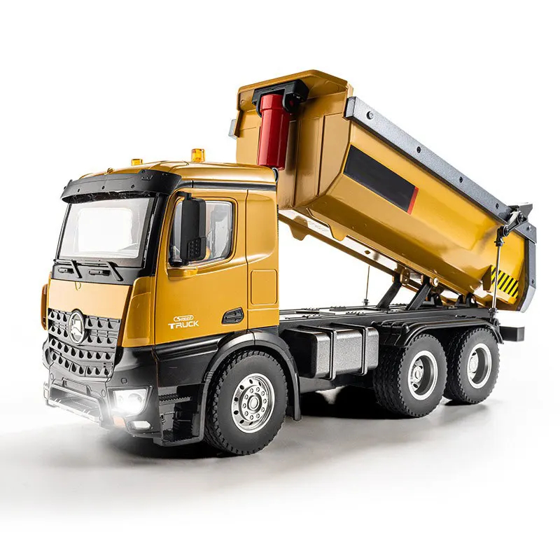 NM61949 RC Truck Remote Control Dump Truck Electronic Simulation Alloy Car with LED Sound Engineering Car