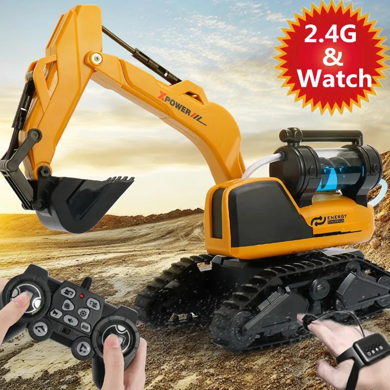 NM61983 Simulation Hydraulic Excavator Truck Car Remote Control Engineering Truck 360 Deg Rotation RC Construction Vehicle Truck Toy