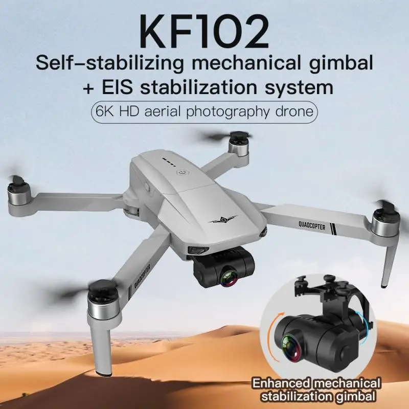 NM61998 New KF102GPS 4K Drone Professional Dual Camera 2.4G Frequency Anti-Shake Foldable Quadcopter GPS Navigation RC Airplanes