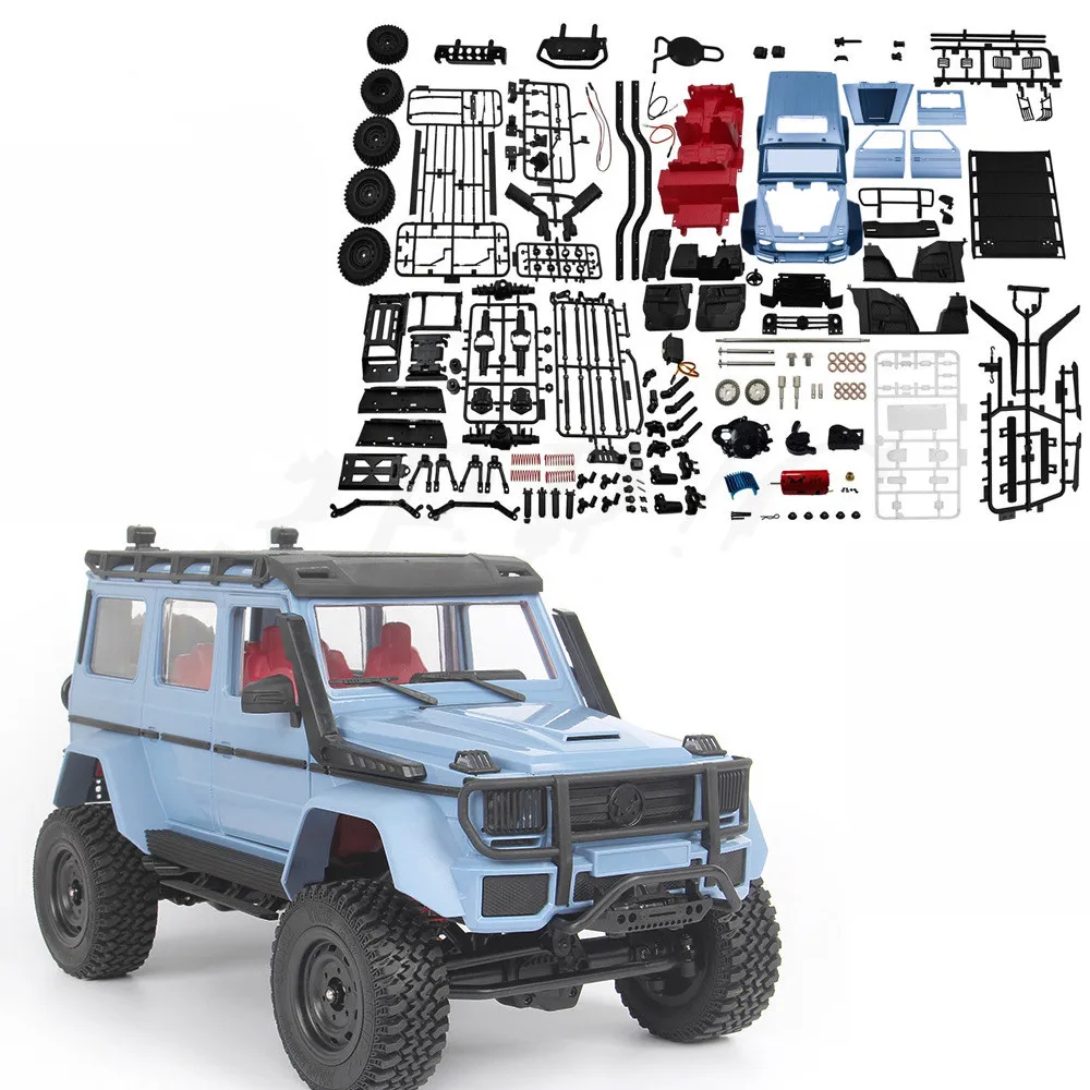 NM62049 RC Car 1-12 Unassembled DIY Car Kit 4WD 230 mm Wheelbase Crawler Off Road 390 Brushed Motor Truck Boys - Green & Gray