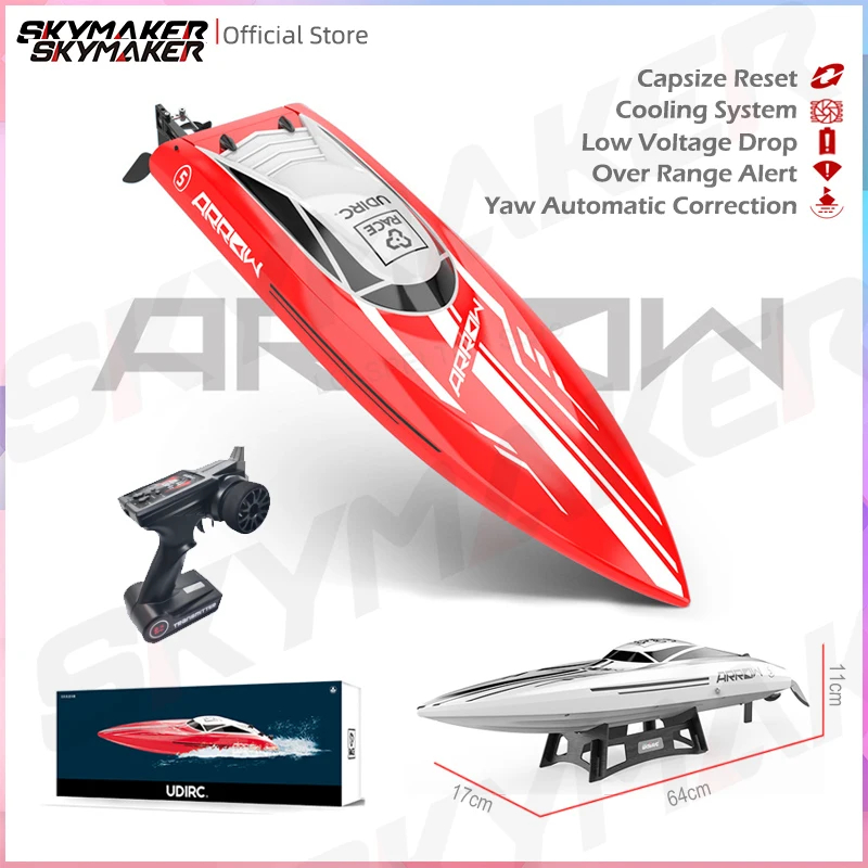 NM62433 High Speed UDiRC UDI005 Waterproof 2.4GHz Radio Control Boat Brushless RC Speedboat PVC Boat Toys Gift for Kids