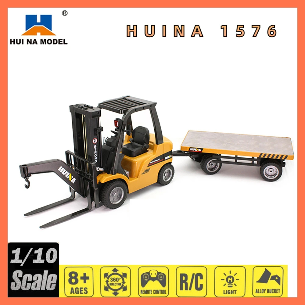 NM62559 1 by 10 RC Car 8 Channel Semi-Alloy Remote Control for Lift Plus Flatbed Truck 2.4G Latest RC Excavator for Over 8 Year Old