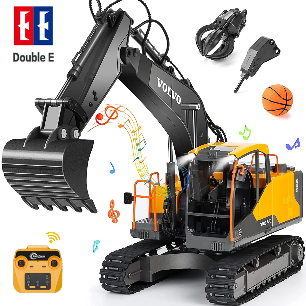 Picture of UNO1RC NM62579 E E598 RC Excavator 17 Channel 1-16 RC Engineering Car Remote Control Crawler Truck Alloy Excavator Back to School Gifts