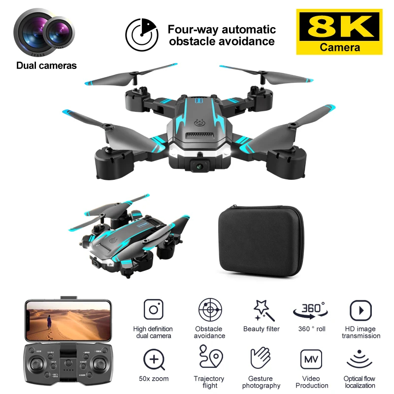 NM58420 Pro Max Drone Professional Foldable Quadcopter Aerial S6 HD Camera GPS RC Helicopter FPV Wi-Fi Obstacle Avoidance Toys