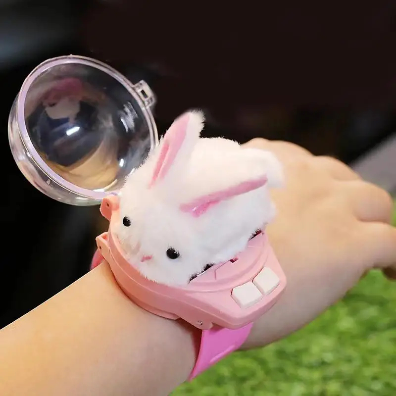 NM58424 Mini Watch Control Car Cute Rabbit RC Car Kids Game Interactive Toys for Boys Girl Birthday Christmas Watch Gift RC Toy