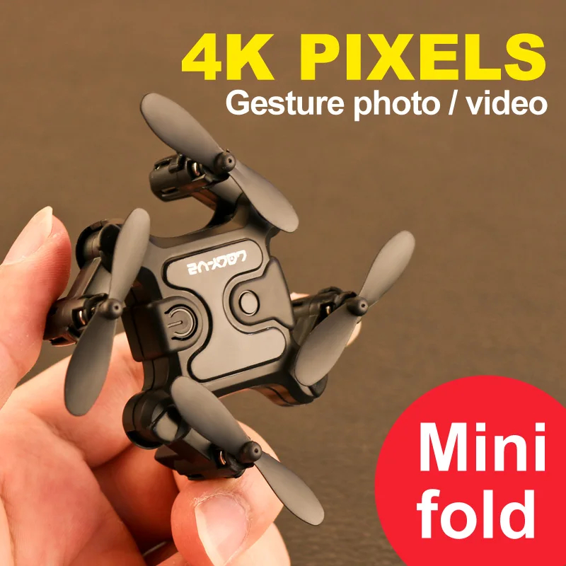 NM58523 V2 Mini Drone HD Camera Wi-Fi FPV Air Pressure Altitude Hold Foldable Quadcopter RC Drone Toy - Black & Gray