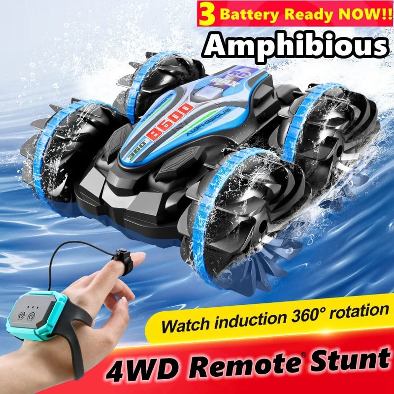 NM58538 Amphibious Remote Control RC Car Boat Waterproof RC Monster Truck Stunt Vehicle All Terrain Water Beach Pool Toy Kids Gifts