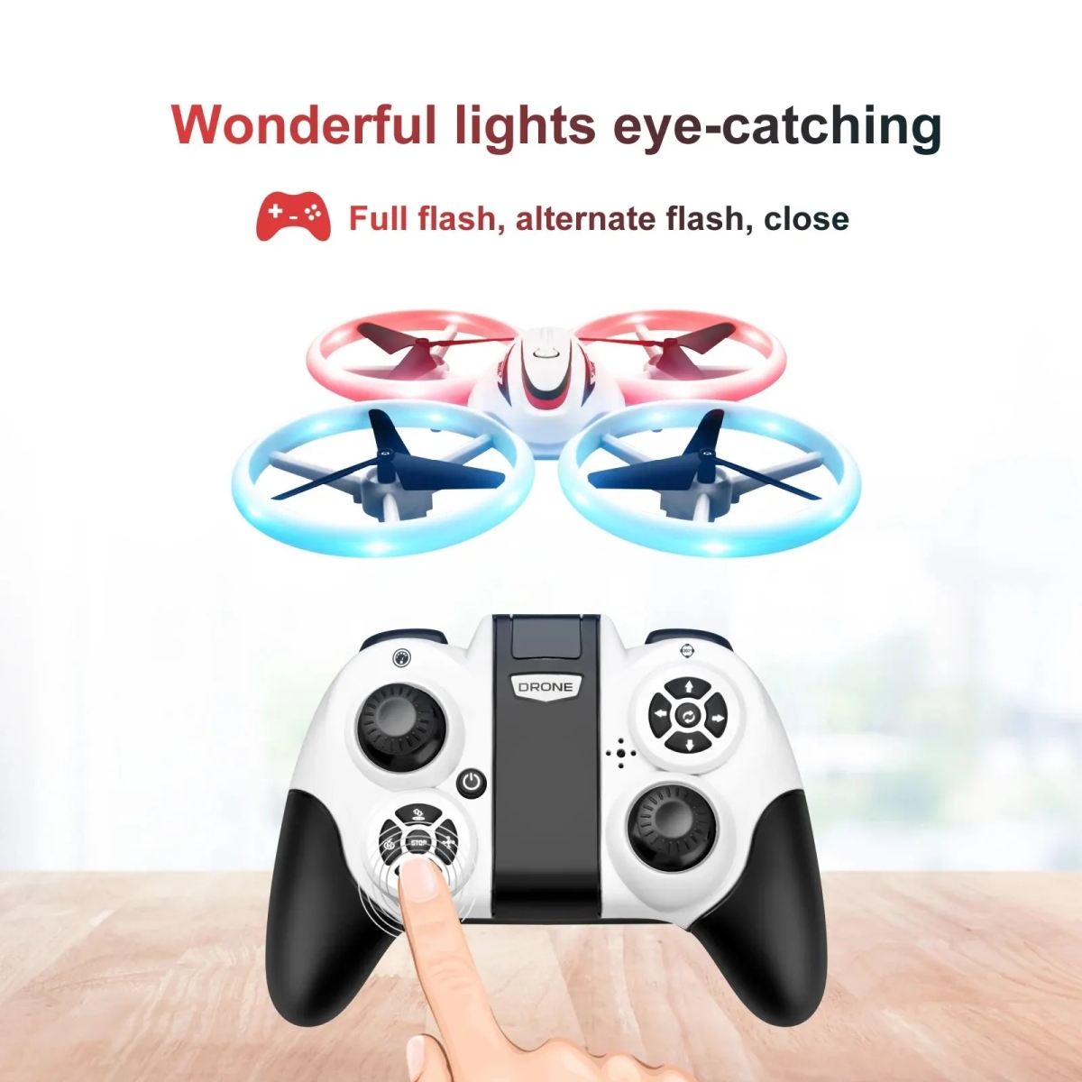 NM58539 Mini RC Drone with Flashing LED Light Professional Quadcopter Headless Mode Fixed Height UFO Drone Toys for Boys