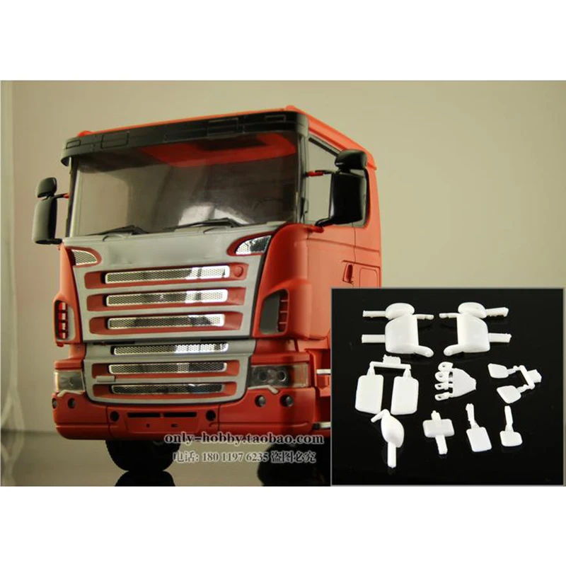 NM58368 Simulation Rearview Mirror for 1 by 14 Tamiya RC Truck Trailer Tipper Scania Car DIY Parts - White