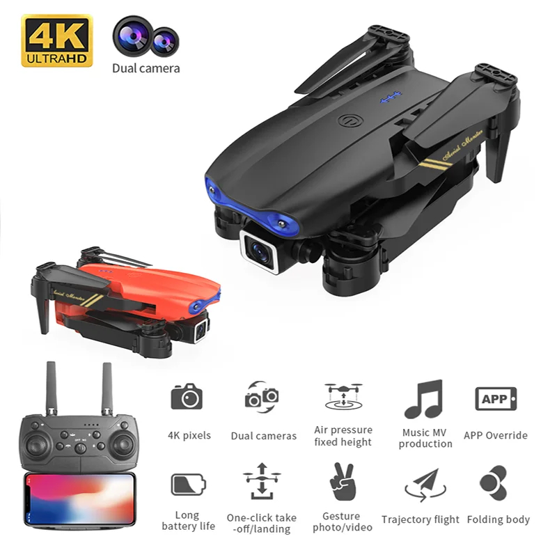 NM58435 Pro Drone 4K Foldable RC Helicopters Professional Quadcopter Dual Camera Drone Remote Obstacle Avoidance Drones Control Toy