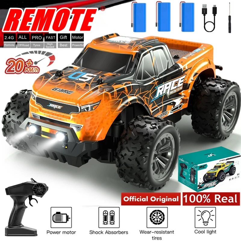 NM58454 Remote Control Car 2WD All Terrain High Speed RC Drift Racing Off Road Truck with LED Lights Gifts for Kids