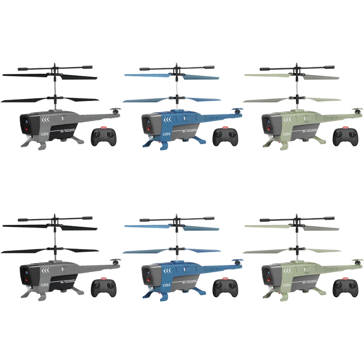 NM58514 RC Helicopter Obstacle Avoidance Infrared Remote Control Aircraft Toys - Green, Blue & Gray