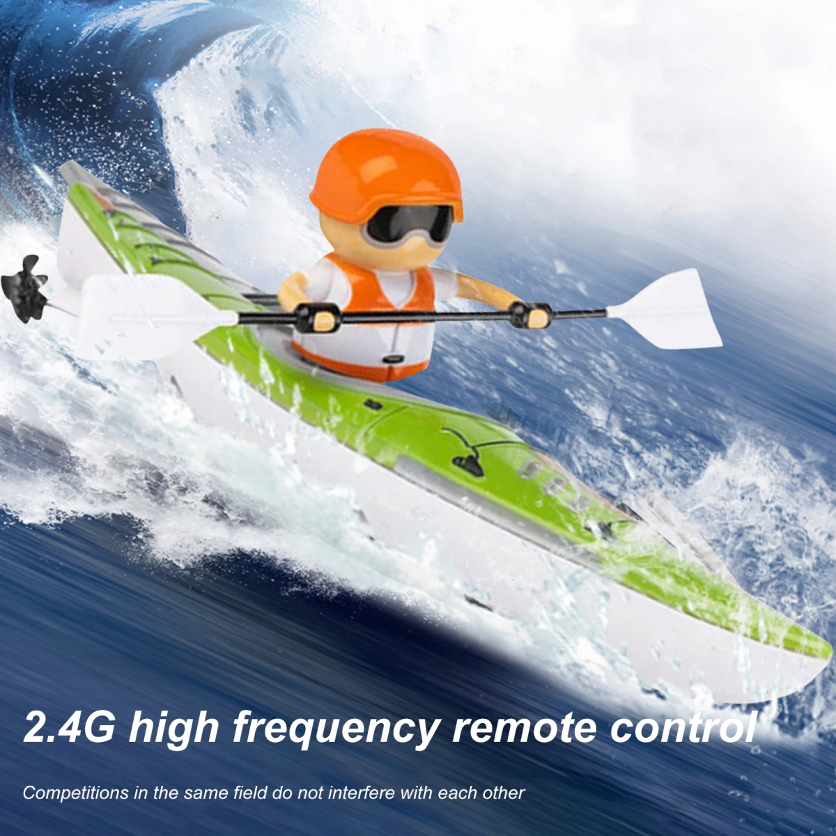 NM58535 RC Boat Colorful Paddle RC Rowing LED Lights Waterproof Ship Underwater Balance Vehicles Models Toys for Pools Lakes