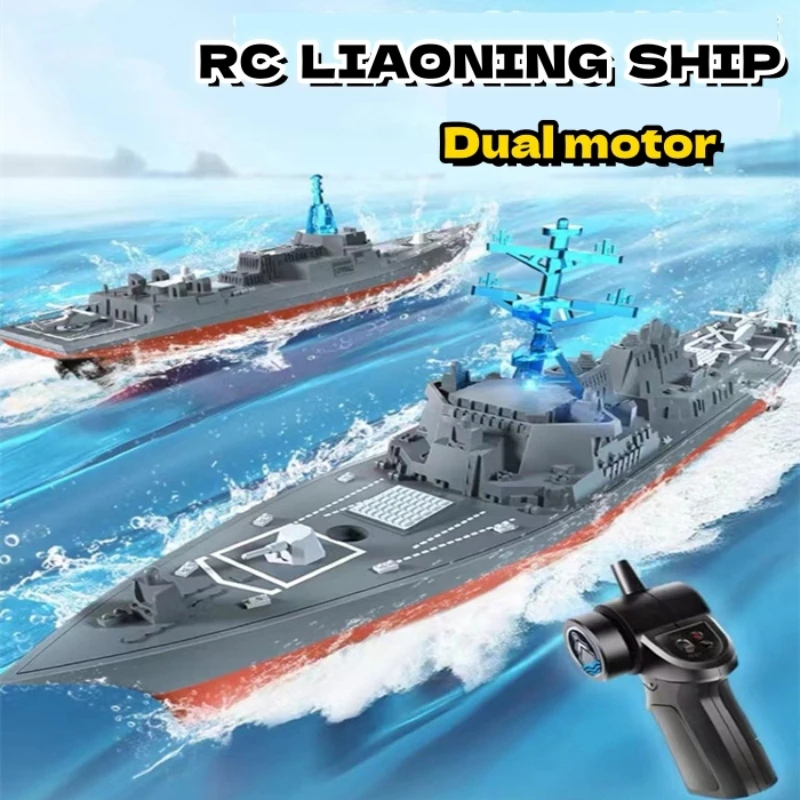 NM58549 High-Speed Remote Control Ship Grey Simulation Warship Model Mini Battleship RC Speedboat Water Game Kids Toy Boys Gift