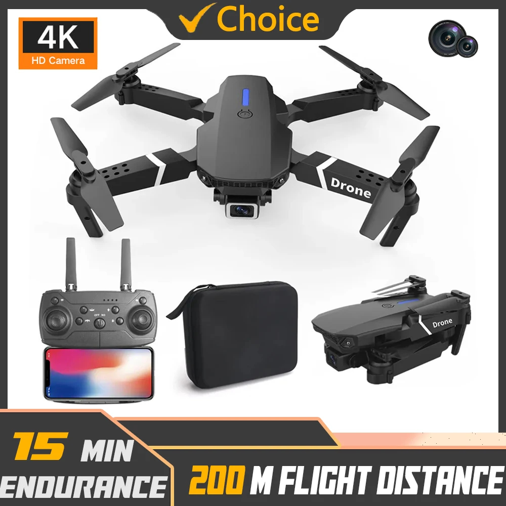 NM58552 E88 HD Shooting RC Professional Drone with Camera Drone Dual Camera Portable Flying Toy Obstacle Avoidance Drone