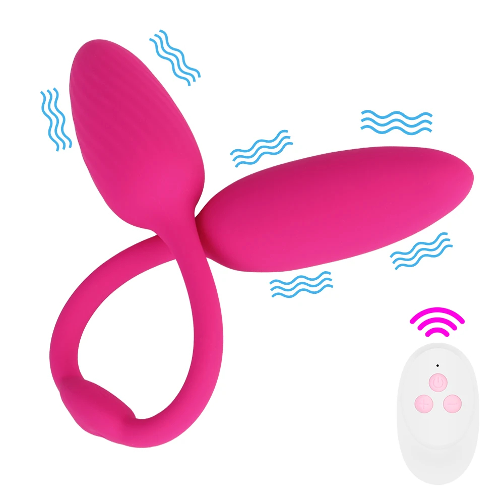 NM58592 Head Vibrating Egg Clitoris Stimulator G-Spot Massager 10 Modes Erotic Toy Remote Control Vibrator Sex Toys for Women - Rose Red