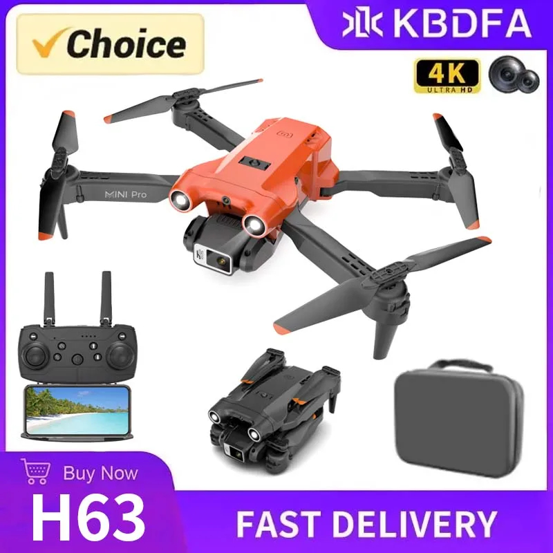 NM58451 H63 RC Drone Professional Dual HD Camera Aerial Photography FPV Helicopters Obstacle Avoidance Foldable RC Quadcopter Toys