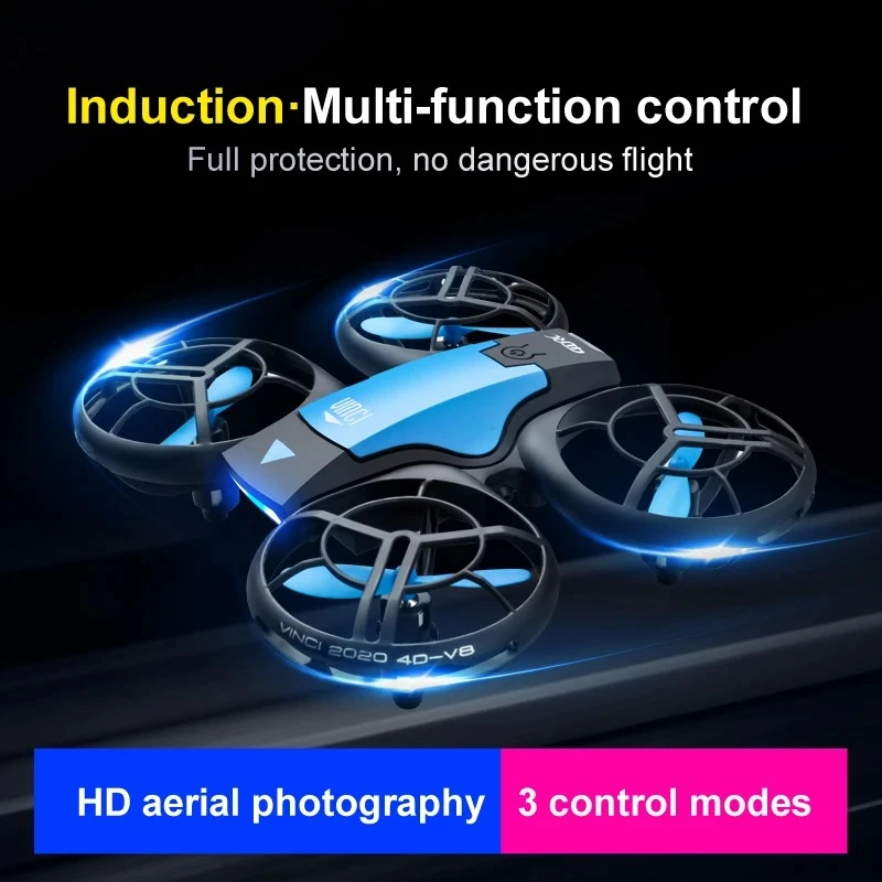 NM58693 RC Drone Camera HD Wide Angle Camera 1080P Wi-Fi FPV Drone Camera Height Keep Drones Camera RC Quadcopter Christmas Toys - Black & Orange