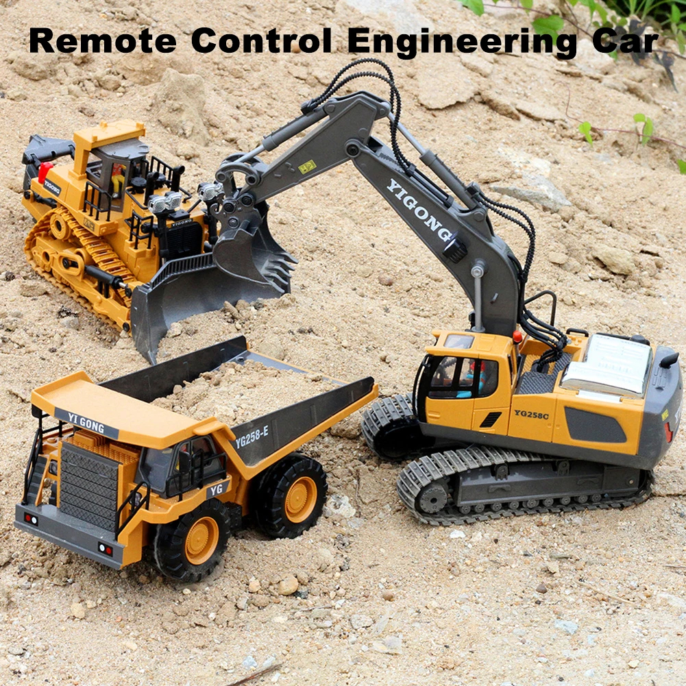NM58730 Control Engineering Car Excavator Bulldozer Dump Truck RC Car Toy for Children Birthday Gifts