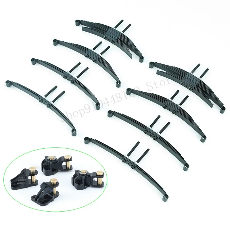 NM58931 Pair of Metal Suspension Front & Rear Steel Plates Hanging Lugs for 1 by 14 Tamiya RC Truck Trailer Tipper Scania Man Benz Car Parts - Black