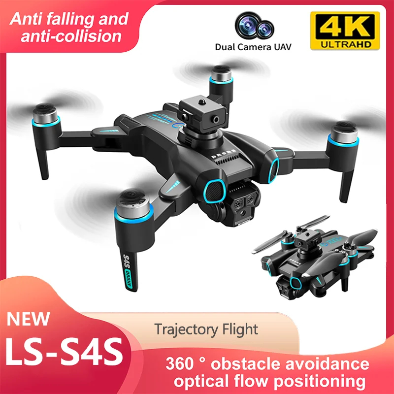 NM58986 RC Drone 5G Wi-Fi FPV GPS Return Brushless Motor 4K HD Dual Camera 360 Deg Laser Obstacle Avoidance RC Quadcopter Drone Toys - Black