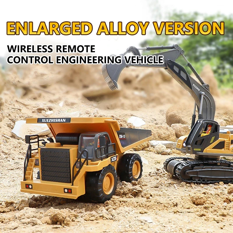 NM59198 Excavator Dumper Car 2.4G Remote Control Engineering Vehicle Crawler Truck Bulldozer Toys for Boys Kids Christmas Gifts