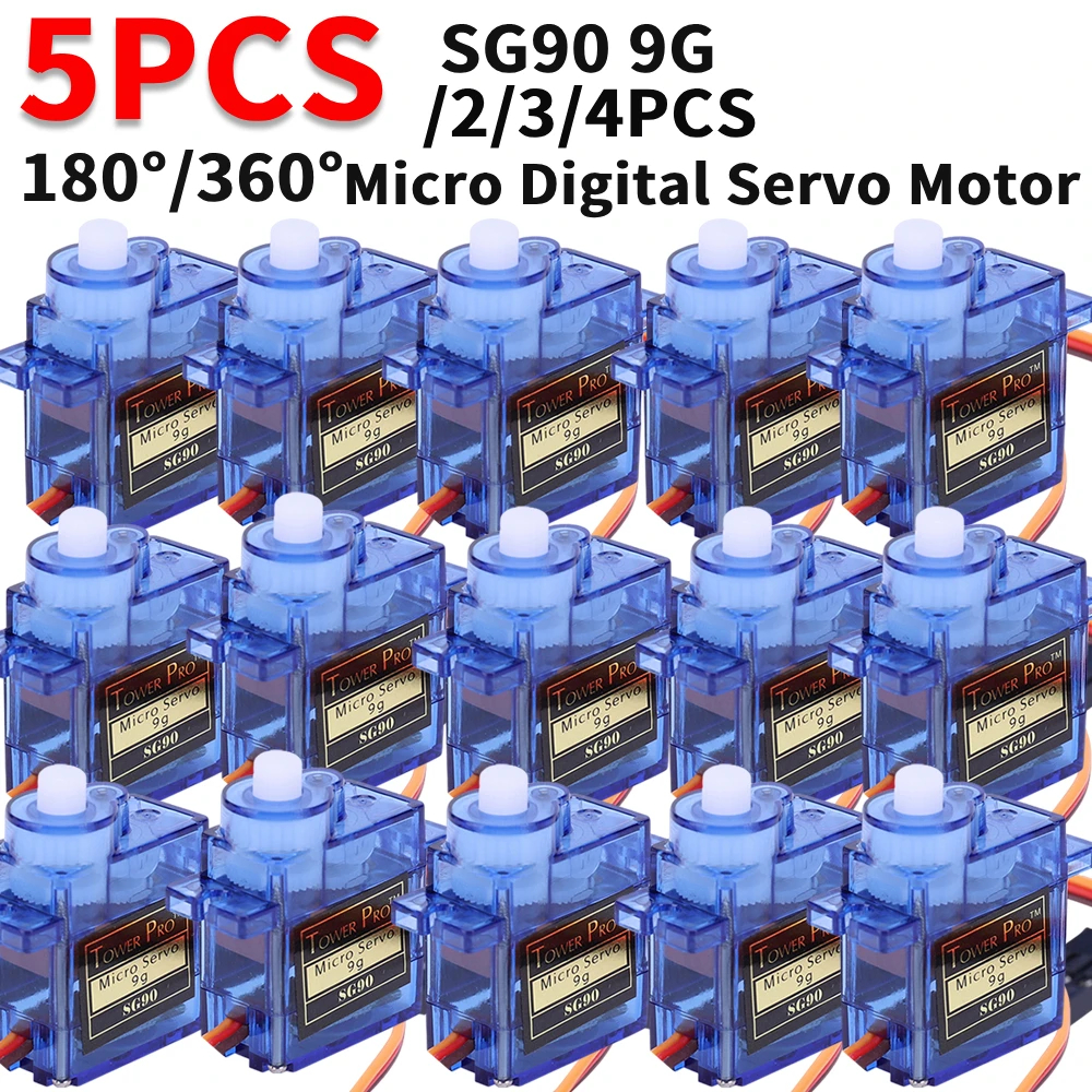 NM59476 SG90 9G Micro Digital Servo Motor 180 & 360 deg Fixed-Wing Micro Gear Servo Motor for RC Helicopter Toy Airplane Aircraft