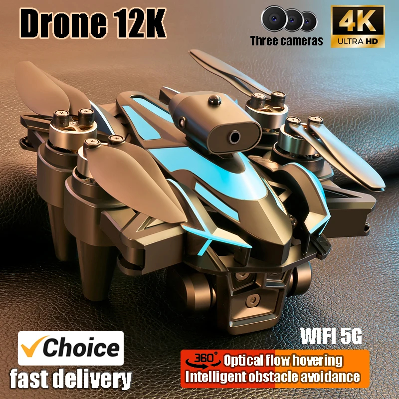 NM59557 K12 Drone 4K Professional HD RC Airplane Three-Camera Radar Obstacle Avoidance Remote Quadcopter Airplane Toy Helicopter