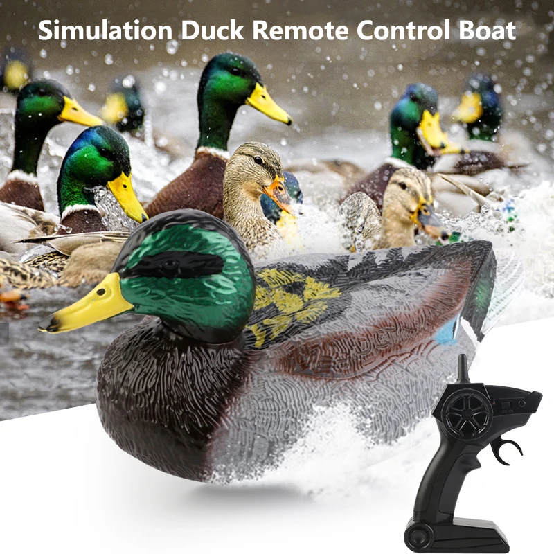 NM59343 2.4G Radio Remote Control Toys Animal Duck 2-in-1 Remote Model Mini Ship Racing Boat for Kids Boys Children Gifts - Green